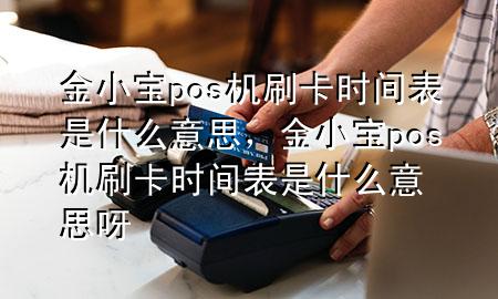 金小宝pos机刷卡时间表是什么意思，金小宝pos机刷卡时间表是什么意思呀