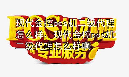 现代金控pos机二级代理怎么样，现代金控pos机二级代理怎么样啊