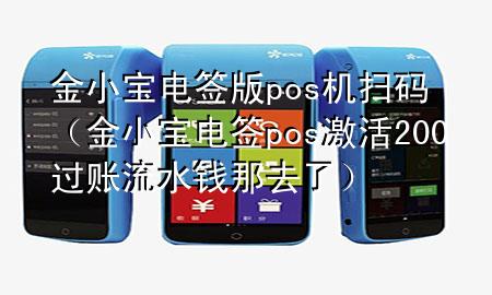 金小宝电签版pos机扫码(金小宝电签pos激活200过账流水钱那去了)