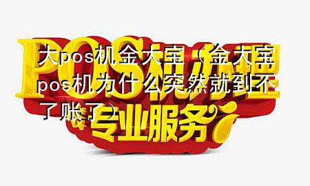 大pos机金大宝(金大宝pos机为什么突然就到不了账了)