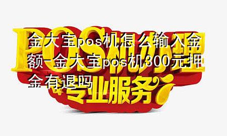 金大宝pos机怎么输入金额-金大宝pos机300元押金有退吗