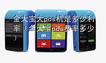 金大宝大pos机是多少利率(金大宝pos费率多少)