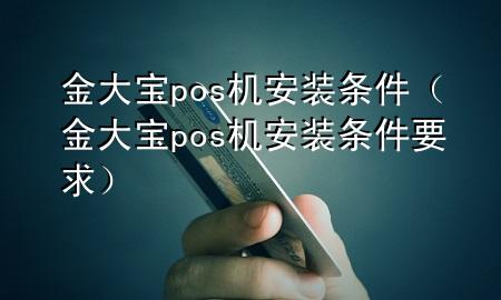 金大宝pos机安装条件(金大宝pos机安装条件要求)