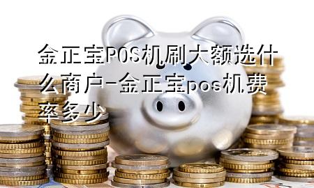 金正宝POS机刷大额选什么商户-金正宝pos机费率多少