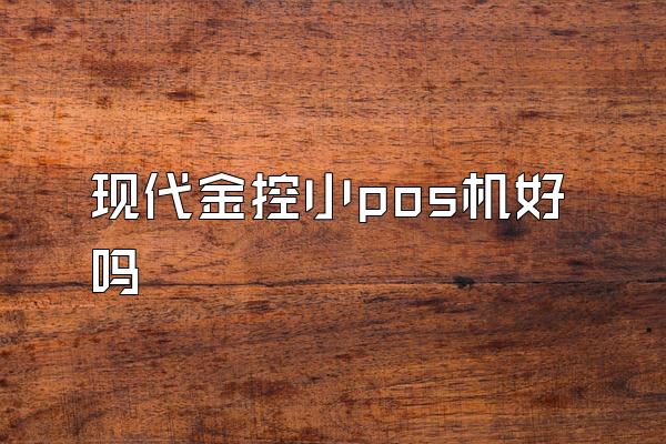 现代金控小pos机好吗